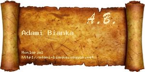 Adami Bianka névjegykártya
